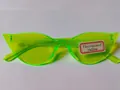Vibrant neon yellow translucent cat-eye sunglasses in retro candy color street style - Neon Yellow