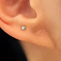 Elegant Shamballa round ball stud earring with textured silver finish for women - Style 2958 / 1 Piece (0.3cm Ball) / Steel