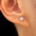 Shamballa style silver stud earrings with full crystal pave ball and screw back - Style X528 / 1 Piece (0.6cm Ball) / Steel