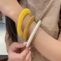 Set of three chunky resin bangles in yellow, amber, and cream for minimalist style - 14# Bracelet - White - Yellow (three-piece Set)
