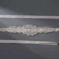Elegant handmade rhinestone bridal belt with silver satin ribbon for weddings - Silver Versatile Work Belt Ws-j206s