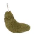 Large olive green genuine fox fur tail keychain for luxury bags and car keys decoration - Orchid Fox Dark Green / 40CM