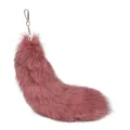 Luxurious large pink fluffy fox fur tail keychain accessory for ladies handbags and car keys - Orchid Fox Dark Pink / 40CM