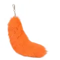 Large fluffy bright orange fox tail fur keychain accessory for bags and car keys - White Fox Orange / 40CM
