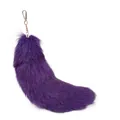 Large purple fox fur tail keychain for bag and car accessories - Blue Fox Purple / 40CM