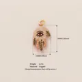 Handgefertigter Hamsa-Hand-Anhänger mit Bösem Blick und Blattmuster, aus reinem Kupfer - Nr.12 Hand der Fatima (Doppelseitiger Druck)