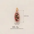 Detailed enamel painted snake pendant in copper with floral accents, size 20x8mm - Pendant Only (No Chain) / Oval Snake