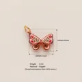 Vintage style enamel butterfly pendant with moon and floral patterns in copper - Pendant Only (No Chain) / Butterfly