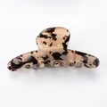 Pince à cheveux rectangulaire vintage avec motif léopard en résine ambre et marron - 【imprimé Léopard Marron Et Noir】c19-1-6