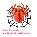 Halloween large orange spider honeycomb paper decoration with black web 45cm wide - Spider Web & Spider