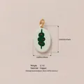 Ciondolo in rame ovale dipinto a mano pianta verde per gioielli fai da te 16x10mm - Biancospino Caramellato