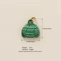 Green hand-painted sweater charm in copper for DIY necklace jewelry making - Green Sweater Pendant