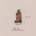 Hand-painted cowboy boot pendant DIY necklace charm, 20mm height, copper material - Boot Pendant