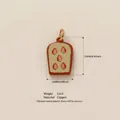 Hand-painted strawberry toast pendant DIY necklace accessory made of copper material - Peach Pendant