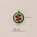 Handbemalter grüner Emaille-Tomaten-Anhänger aus Kupfer für DIY-Schmuck mit 22 mm Höhe - Standard / Kirschtomate