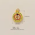 Vintage hand-painted copper apple pendant charm for DIY jewelry making with dimensions - Small Apple Pendant