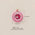 Pink round enamel hand-painted shrimp pendant charm for DIY jewelry making accessories - Pink Shrimp Pendant