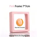 Minimalist pink 3D floating frame for jewelry display, 7x7cm size, elegant style - 7x7cm / Pink