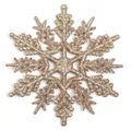 Sparkling rose gold glitter 10cm plastic snowflake ornament for Christmas tree decor - 10CM-6g (With Rope) / Champagne Gold