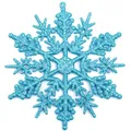 Sparkly light blue 10cm snowflake ornament piece for Christmas tree holiday decoration - Lake Blue / 10CM-6g (With Rope)