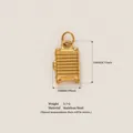 Gold suitcase charm pendant in stainless steel for DIY jewelry making accessories - Luggage