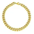 Gros collier chaîne à maillons cubains dorés style HIPHOP rétro des années 90 chic - Bracelet Signe Dollar en Or