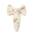 Floral pattern cream bow hair clip for girls with elegant wavy edge design for kids - Berry Floral Style (43) / Off White