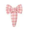 Pink and white gingham bow hair clip for girls with a scalloped waterdrop design - Scalloped Pink Plaid Style (45) / Pink White Plaid