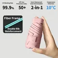 Ultra-light compact pink capsule umbrella with UPF 50+ sun protection for women - Sku3_ice Peach Pink [portable Card + Heat Insulation And Cooling + Upf60+] / With Capsule Box