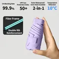 Compact lavender 6-fold capsule umbrella featuring UPF 50 plus sun protection and 99.9% UV block - Sku6_taro Purple [portable Card + Heat Insulation And Cooling + Upf60+] / With Capsule Box
