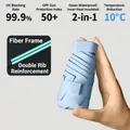 Light blue ultra-light capsule umbrella with UV protection and fiber frame - Sku4_sky Blue [portable Card + Heat Insulation & Cooling + Upf60+] / With Capsule Box