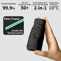 Ultra-light portable black 6-fold capsule sunshade umbrella with UPF 50+ UV protection - Sku9_obsidian Black [portable Card + Heat Insulation & Cooling + Upf60+] / With Cloth Sleeve