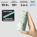 Compact light green capsule sun umbrella with UPF 50+ UV protection and cooling feature - Sku5_fresh Fruit Green [portable Card + Heat Insulation And Cooling + Upf60+] / With Cloth Sleeve