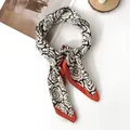 Elegant silk-like small square scarf with black rose print and orange border trim - 70x70cm / Red Rose