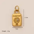 Gold stainless steel passport pendant with globe icon for DIY travel series jewelry - Passport / Gold