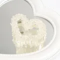 Elegant heart-shaped hair claw clip adorned with shimmering iridescent aurora crystals - Round Diamond Clear