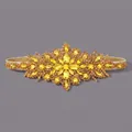 Luxurious yellow crystal elastic headband with intricate rhinestone embellishments - Gold Photo Headband Versatile Style Hs-j6509g