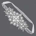 Sparkling silver rhinestone elastic headband for parties and weddings hair accessory - Silver Photo-worthy Headband Hs-j6509s