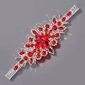 Luxury red rhinestone elastic headband with AB crystals for festive parties and events - Red Photo-worthy Versatile Headband Hs-j6509red