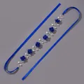 Elegant handmade royal blue rose vine bridal headband with pearls and satin ribbon ties - 29.5cm x 2.5cm / Blue (HS-J6991SBLUE)
