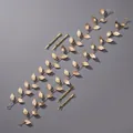 Elegant handmade gold leaf hair vine and hairpins set for bridal styling - Golden Forest-style Leaf Hairband (2-pack) Hs-j7014g