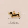 Dackel-Anhänger aus goldenem Edelstahl mit schwarzem Emaille-Finish für Halsketten - Schwarze Hundeform (1 Schwarzer Hund)
