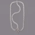 Exquisite silver rhinestone forehead chain with cascading tassel for elegant party styling - Silver Rhinestone Headband Hs-j6833s