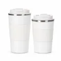 Lot de deux mugs à café isothermes blancs en acier inoxydable avec manchons en silicone - 510ml / Gen 3 Blanc (Avec Étui en Silicone)