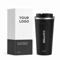 Mug à café 510ml en acier inoxydable isolé sous vide avec emballage cadeau de luxe - 510ml / Gen 2 Noir (Imprimé COFFEE)