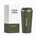 Tazza da caffè da 510 ml in acciaio inossidabile verde sottovuoto e sua confezione - Gen 2 Verde (Stampa COFFEE)