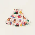 Sleeveless girls dress with colorful cartoon graffiti pattern on cream fabric - Pre-sale Daydream / 80