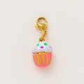 Handgefertigter bunter Cupcake-Anhänger mit 18 Karat Vergoldung für DIY-Schmuckkreationen - Kuchen