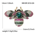 Exquisite colorful rhinestone bee brooch with emerald-cut green crystal center - Ancient Kc-green 5016-gn