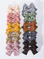 Variety pack of 1.6 inch waffle fabric bow hair clips for girls in multiple colors. - Waffle Mega Twenty (20K)